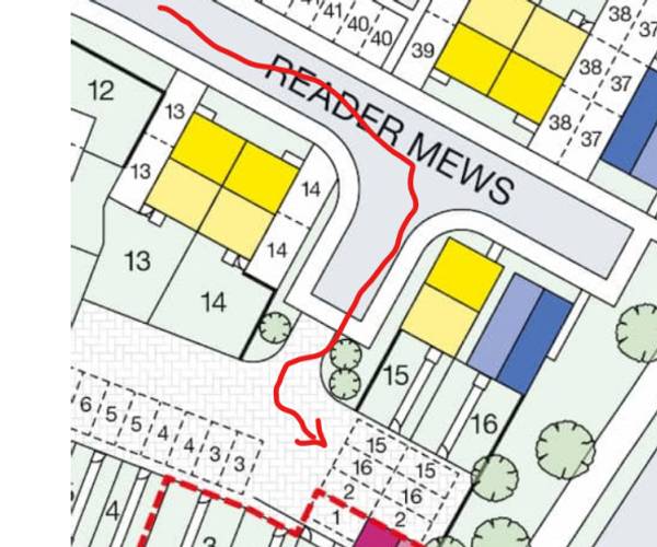 Parking on Reader Mews, TA18