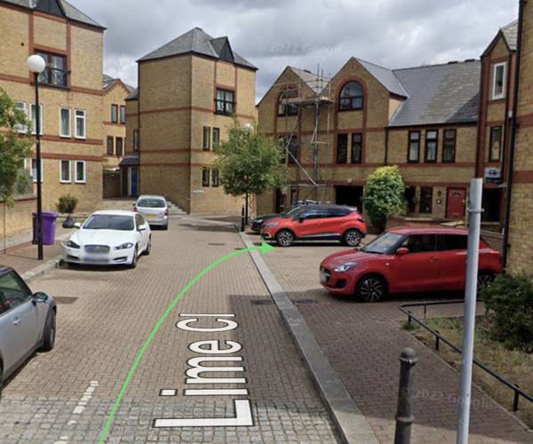 Parking on Lime Close, E1W
