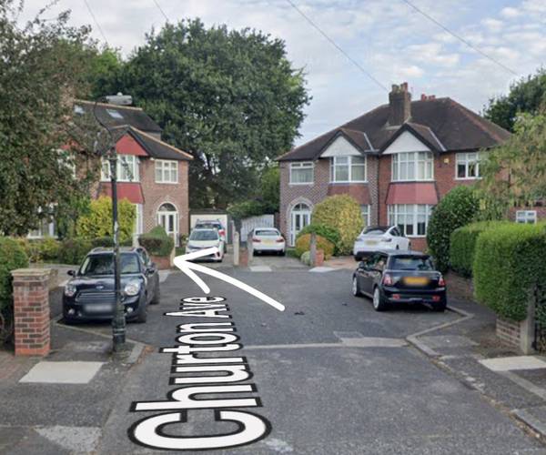Parking on Churton Avenue, M33