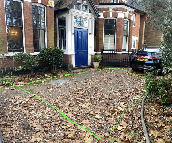 Private driveway space for one car